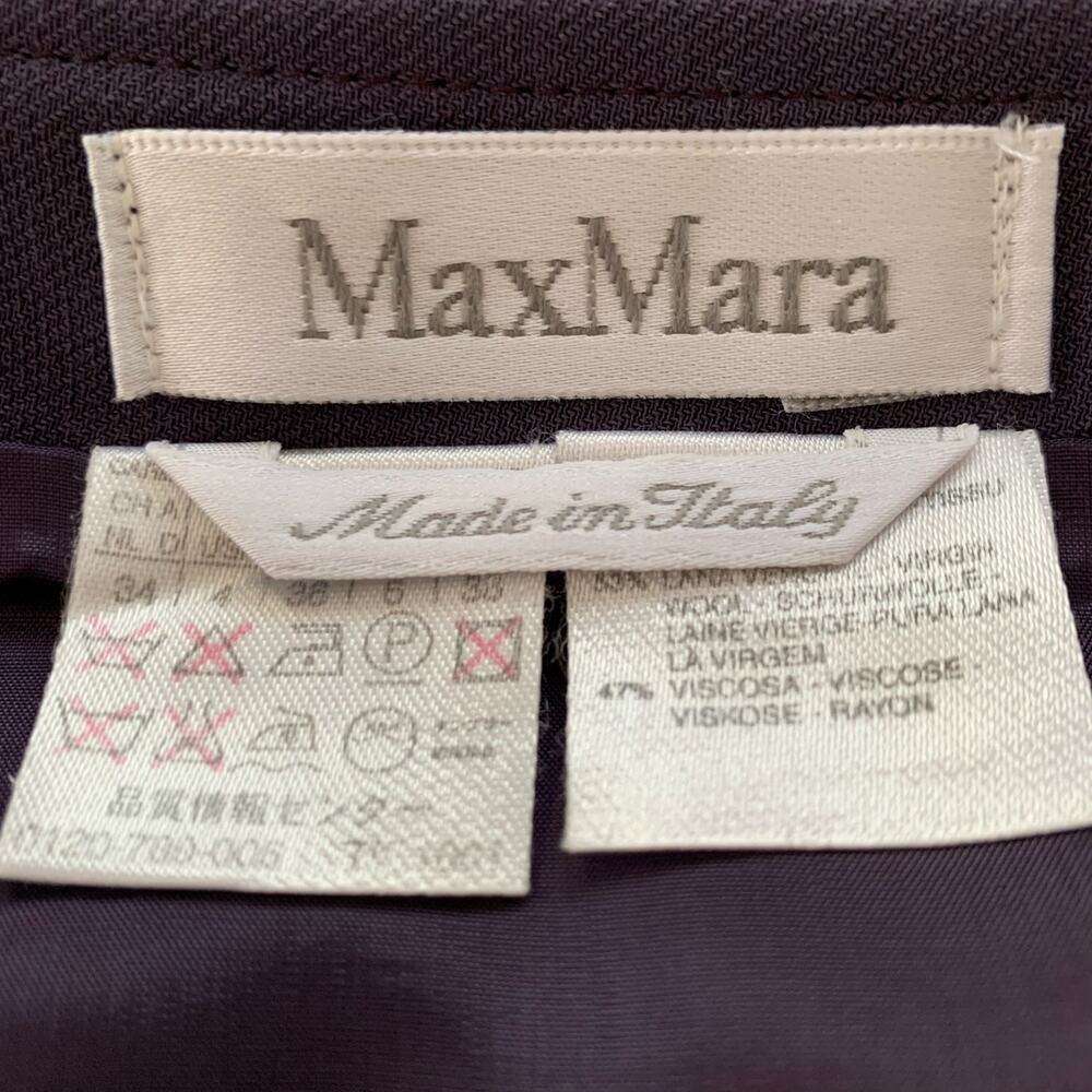 Max Mara Wool Knee Length Pencil Skirt Purple Designer Office Women 4 - Picture 3 of 10